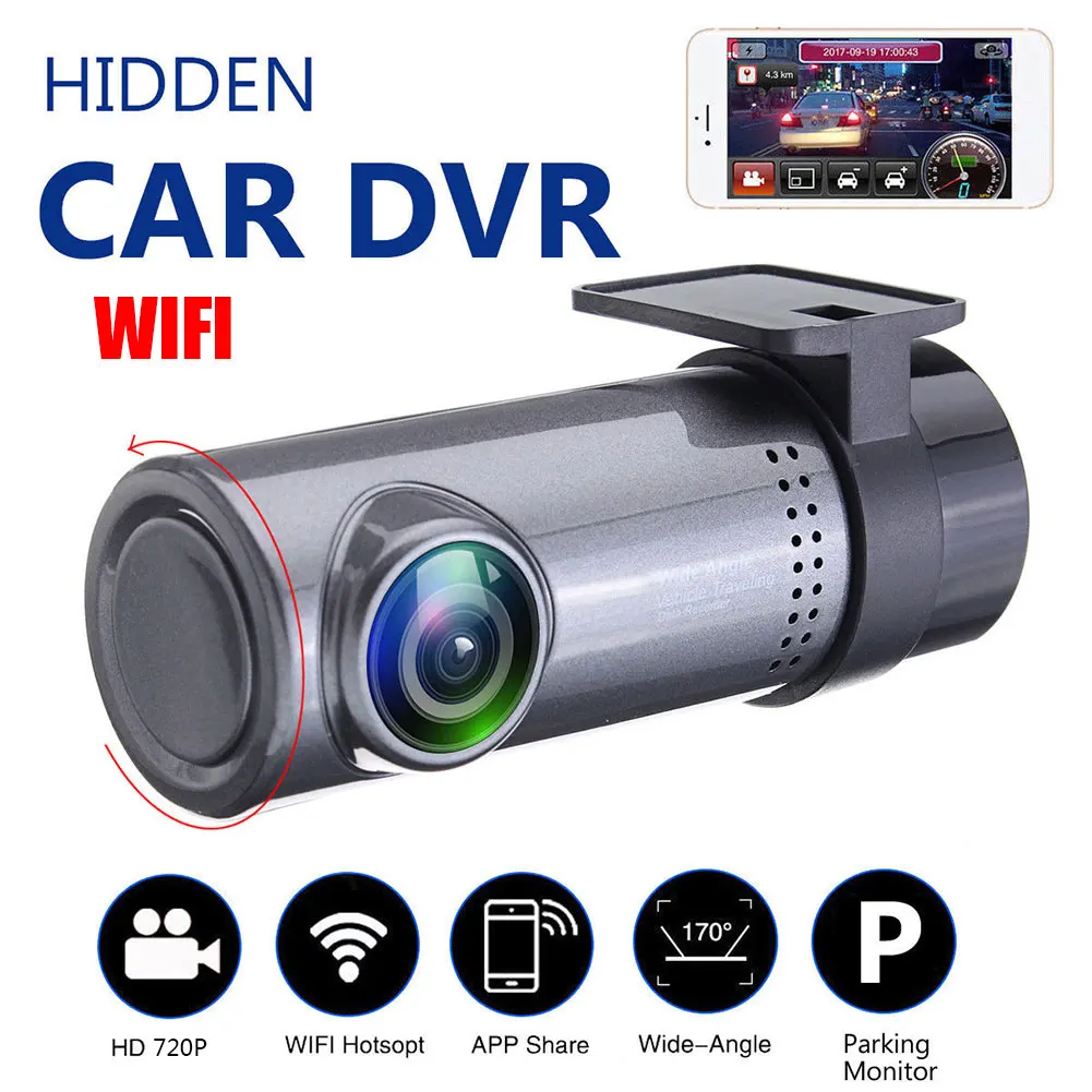 Новый обновленный мини видеорегистратор 720P HD с углом поворота 360 градусов WiFi
