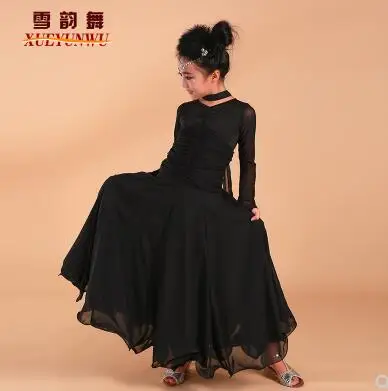 

120-160 cm Red rosy black Children Standard Ballroom Dance Competition Dresses Waltz Tango Kids Girls Jazz Dance Costumes