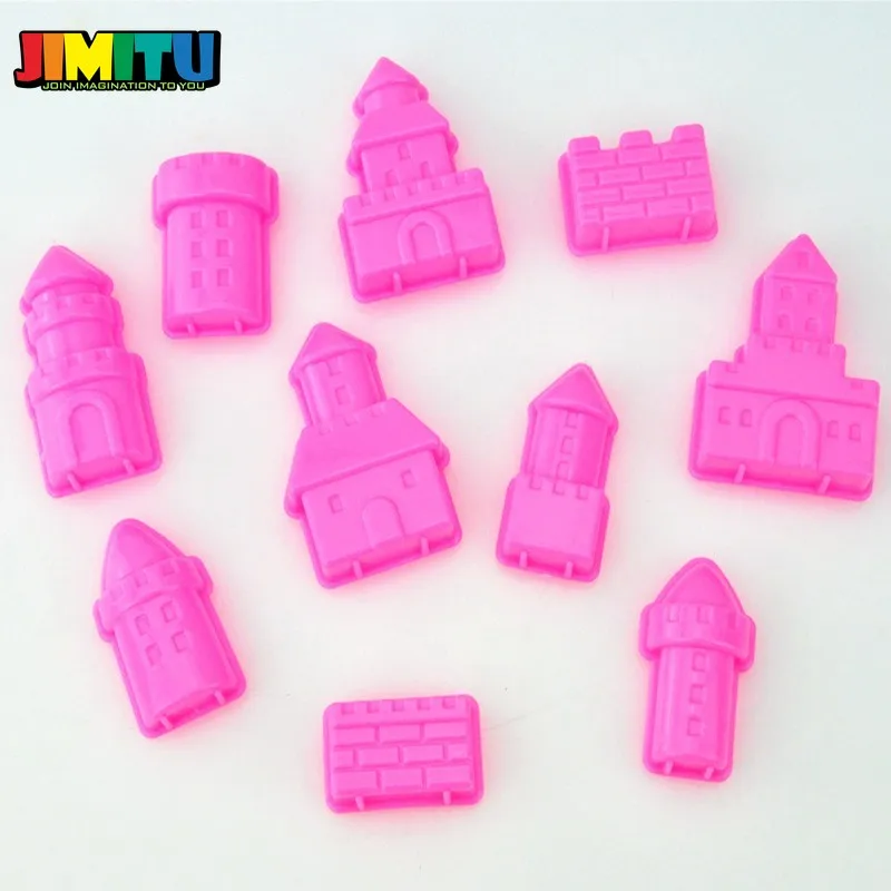 JIMITU 10 шт. замок песочный замок форма дом модель портативный Пластилин для детей играть пляж песок глина Модель Строительный комплект