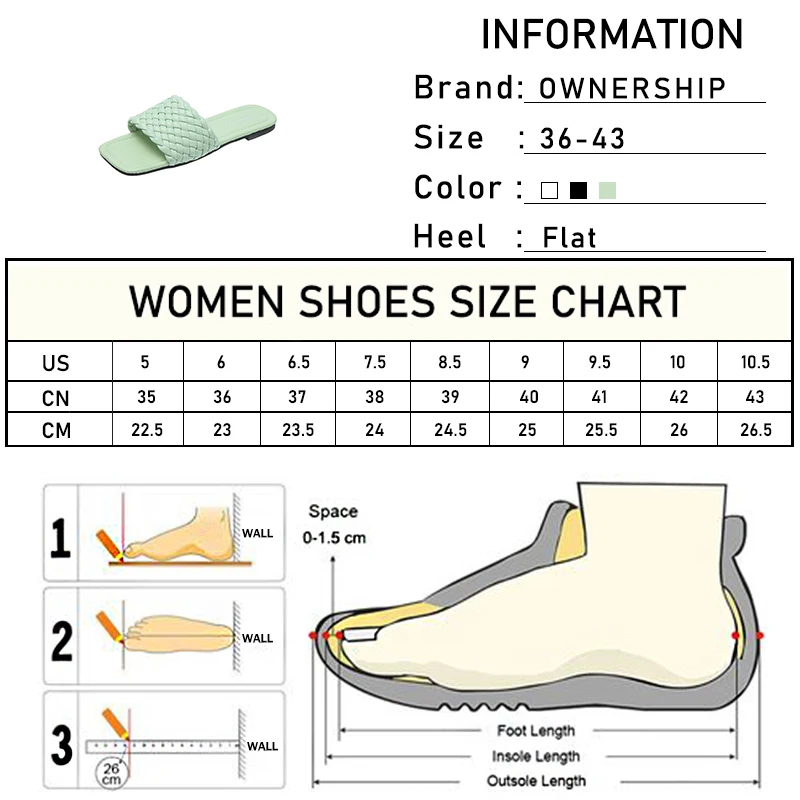 

2021 Women Weave Solid Slippers Female Sewing Square Toe Casual Slides Ladies Summer Beach Fashion Comfort Flat Plus Size