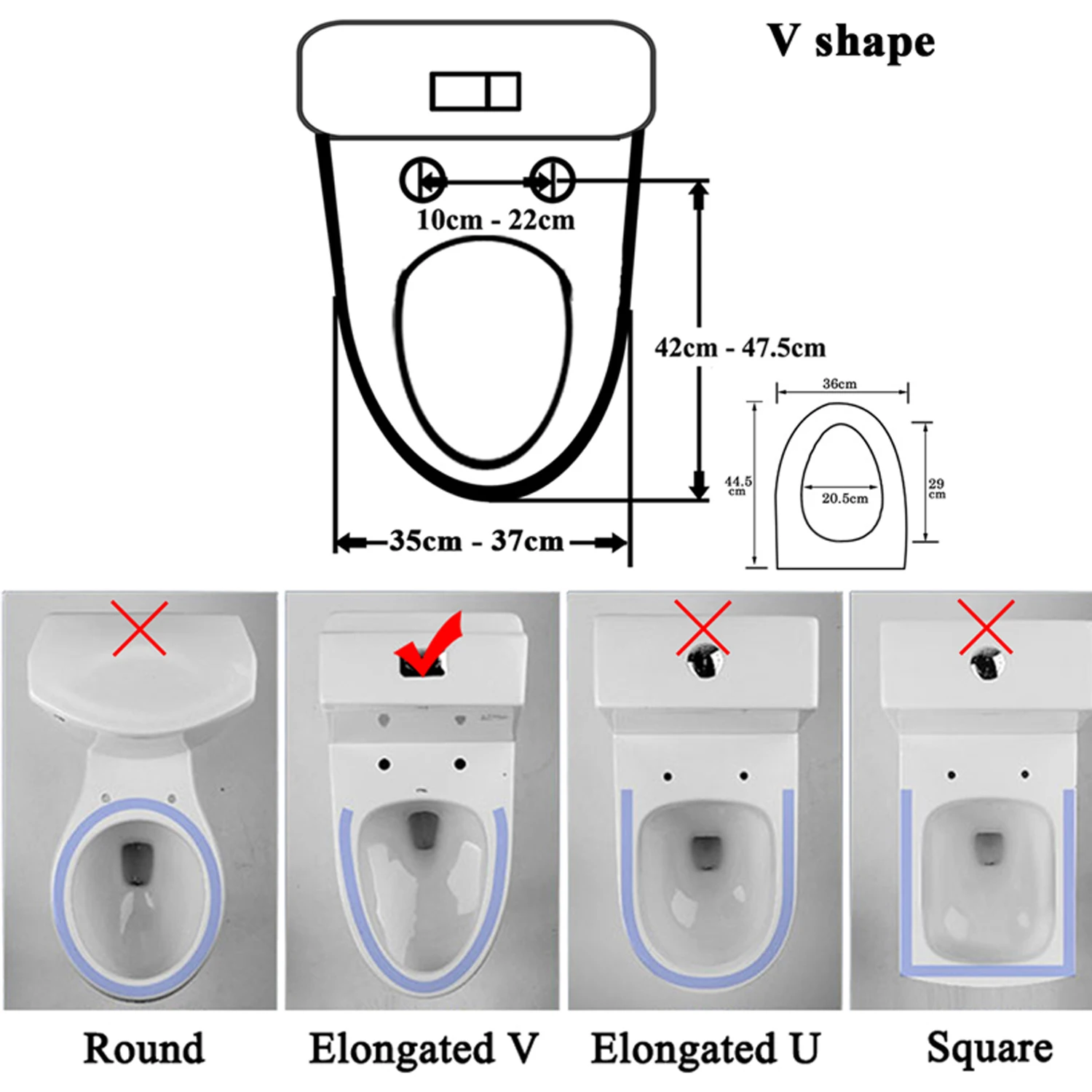 Мочевиноформальдегидная крышка сиденье для унитаза v образной формы