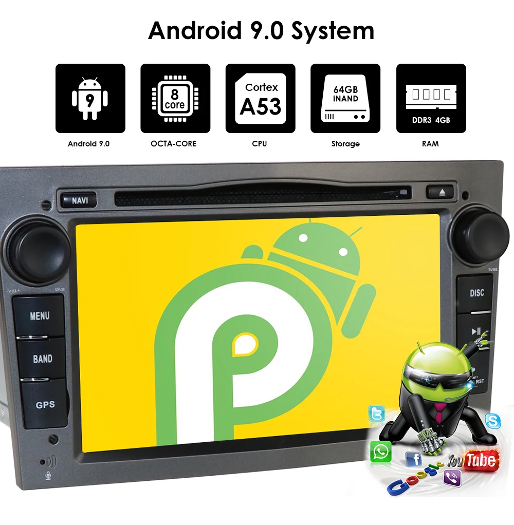 Hizpo PX5 2 Din Octa Core " Android 8,0 автомобильный dvd-радиоплеер для Opel Astra Vectra Antara Zafira Corsa gps Navi Wi-Fi и Bluetooth