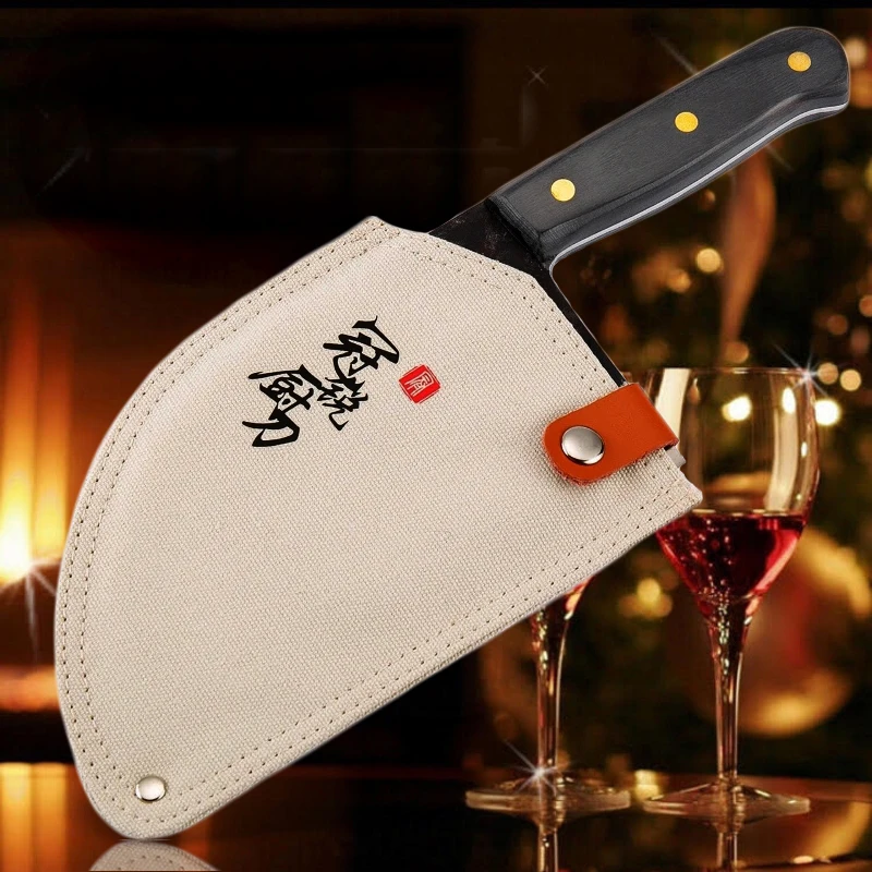 Нож шеф-повара ручной работы кованый китайский Кливер из плакированной стали