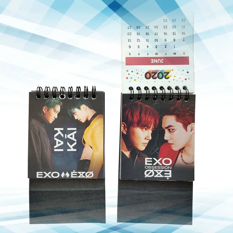 

EXO 6th Album <OBSESSION> 2020 Desk Calendar K-POP EXO BAEKHYUN KAI CHEN CHANYEOL SEHUN Mini Calendar Fans Collection Gift