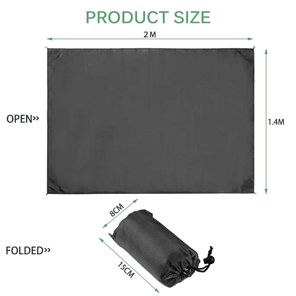 

200x140cm Pocket Picnic Waterproof Portable Tent Outdoor Camping Picnic Mat Beach Mat No Sand Blanket Mat