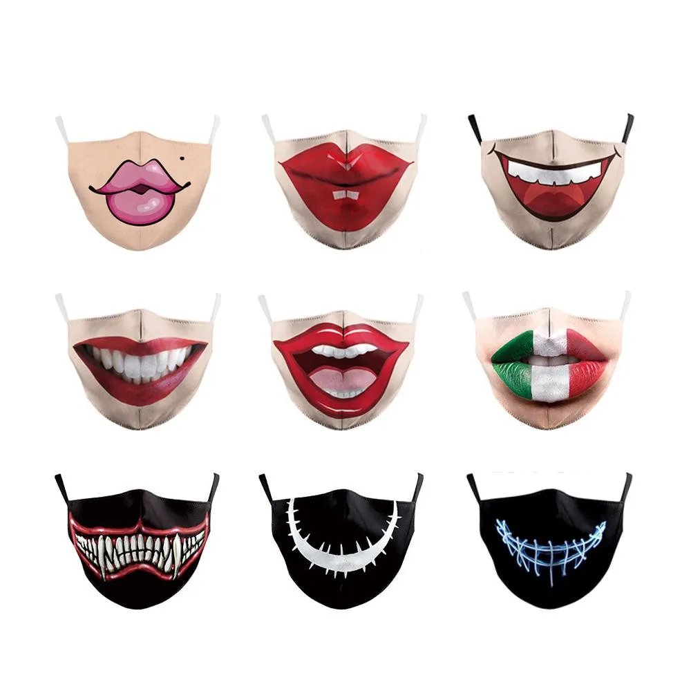 Модная противопыльная защитная маска многоразовая хлопковая забавная