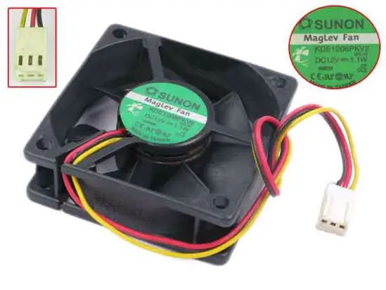 

SUNON KDE1206PKV2 MS.M DC 12V 1.1W 60x60x20mm Server Cooling Fan