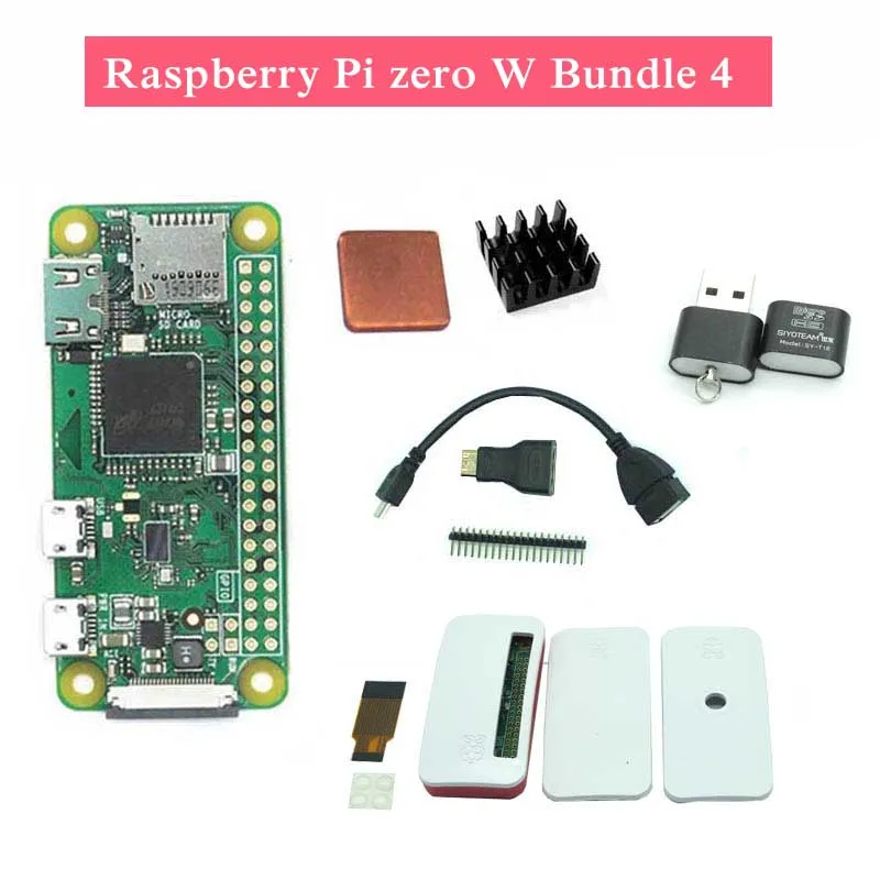 Raspberry Pi Zero W начальный комплект чехол из АБС-пластика + теплоотвод головка GPIO Mini HDMI