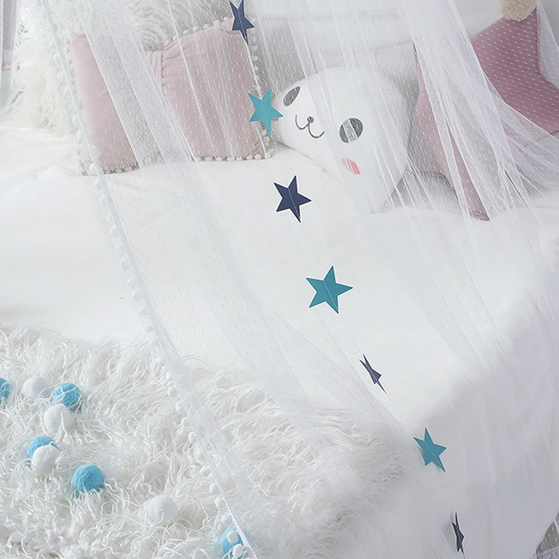 

Mosquito Net Baby Hanging Tent with Stars Crib Netting for Kids Room Decoration Bed Cover Curtain Canopy Around Crib Netting