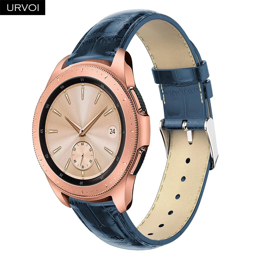 Кожаный ремешок URVOI для Galaxy Watch Active 42 46 мм спортивный HUAWEI GT быстросъемные штифты