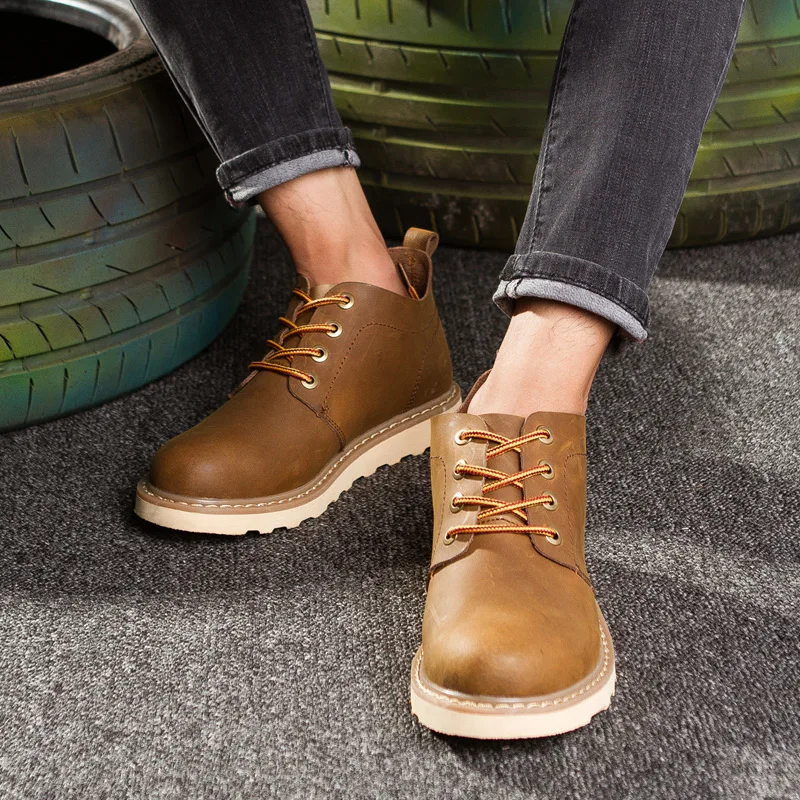 Harga Desain Kasual Pria Vintage Wings Nyata Kulit Sapi Semata Kaki Welt Round Toe Mewah Hangat Salju Bot Pria Motor Sepatu Bot