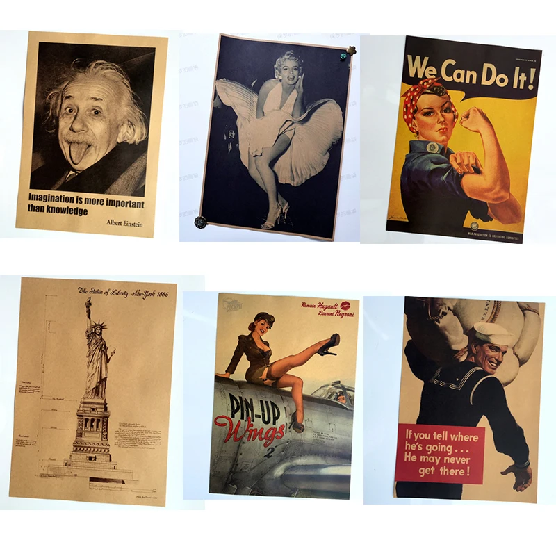 

American classic vintage nostalgic poster bar home decoration painting