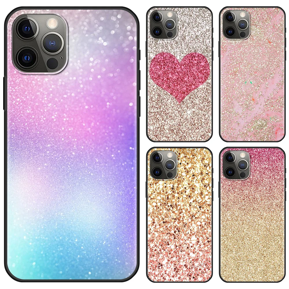 Чехол для телефона iPhone 11 Pro Max XS XR блестящий Блестящий розовый чехол X 7 8 Plus SE 2020