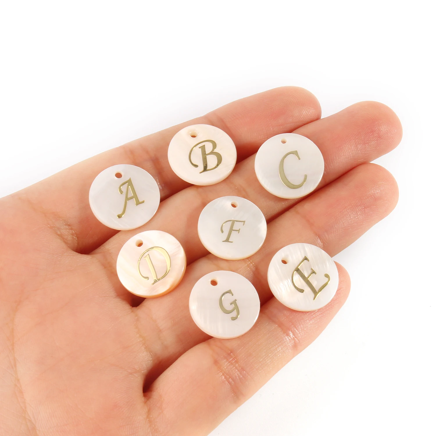 Натуральная ракушка Алфавит ABC DIY буквы ювелирные изделия Белый инициал бусина