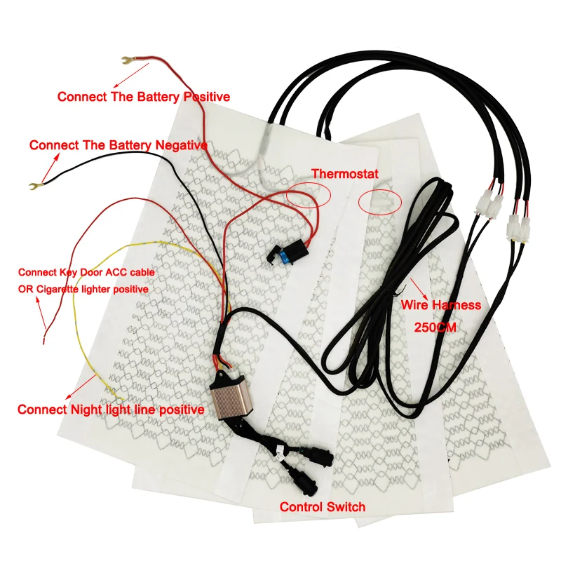 12v universal carbon fiber car heated heating heater seat pads winter warmer seat covers kit 6 level round switch free global shipping