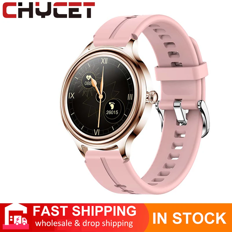 

CHYCET 2021 NEW Smart Watch Temperament Women Heart Rate Monitoring Custom Wallpaper music control lady watch for IOS Android