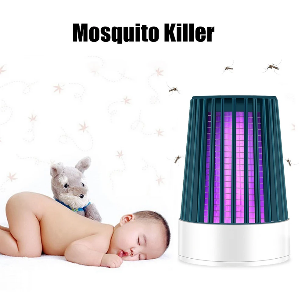 

Portable Electric Mosquito Killer Lamp USB Antimosquitos LED Light Mute Home Bug Zapper Insect Trap Control Repellent