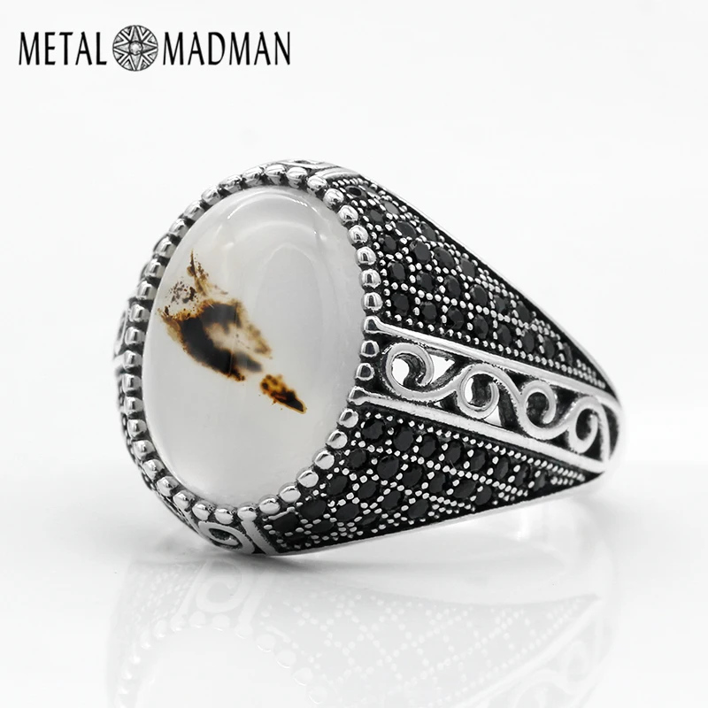 Мужское кольцо из серебра 925 пробы с натуральным ониксом|Кольца| |