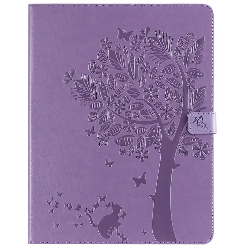 Чехол подставка из экокожи с рисунком кота и дерева для IPad Pro 12 9 дюйма|Чехлы