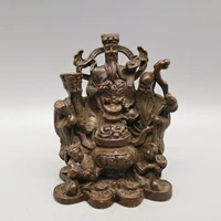 collectionchinesepurple copper carved happinessposition and longevity supernatural celestial being exquisite metal crafts