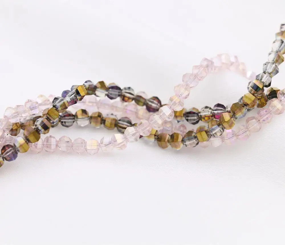 4mm about 100pcs colorful watermelon spherical faceted crystal glass beaded DIY jewelry bracelet necklace accessory beads - купить по