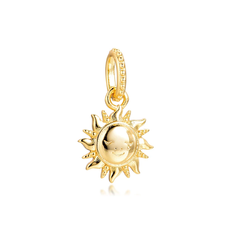 

2020 New 925 Sterling Silver Sparkling Sun Pendant Charm Fits Original Bracelets Beads for Jewelry Making Party Gift kralen