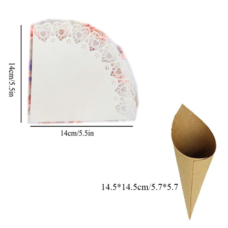 

20PCS Custom Wedding Confetti kraft Paper Petals Candy Placed Natural Confetti Cones For Wedding Party Birthday Party Decoration