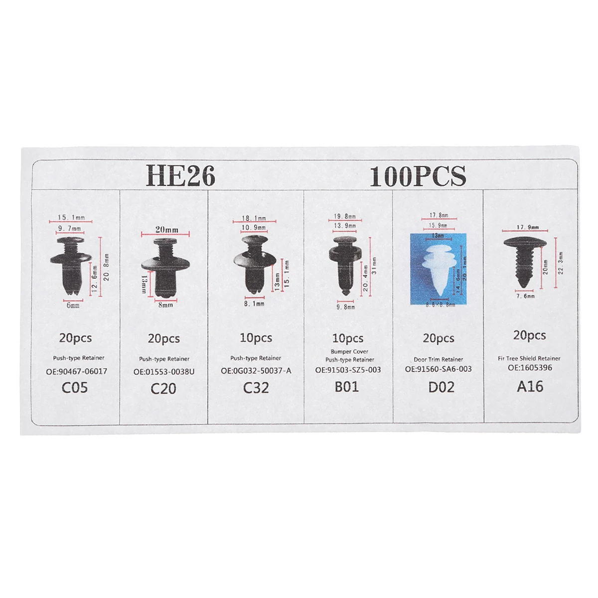 100 шт. 6 видов пластиковый бампер для кузова автомобиля нажимной зажим заклепки
