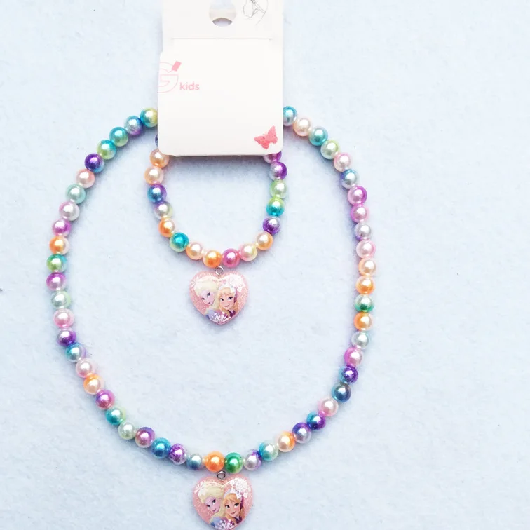 Детское ожерелье из мультфильма Принцесса Диснея браслеты Холодное сердце Эльзы