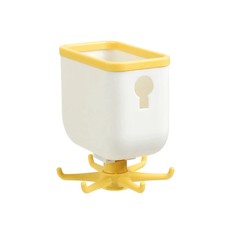 

Swivel Hook With Storage Box Self Adhesive Rotary Hanging Rack Kitchen Storage Holder Strong Load