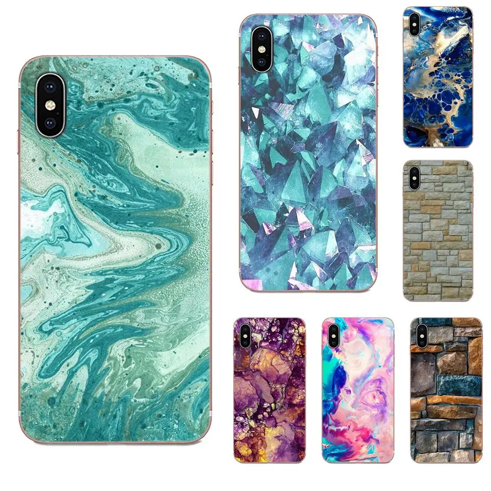 Бирюзовый мраморный фон для Samsung Galaxy A81 A71 A51 A01 S20 S10 S9 S8 Plus A50 A70 A40 A30 A20 A10|Бамперы| |
