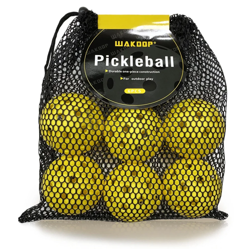 

Windop набор пиклебольных мячей Прочный Красивый прыгающий мяч с высокой видимостью 40 отверстий пиксовый мяч с сетчатым мячом для улицы желты...