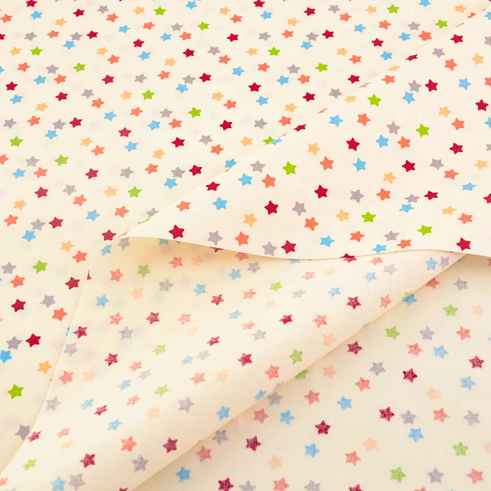 Booksew 100% хлопок Twill Ткань розовый цветной блестящий дизайн звезды Материал DIY