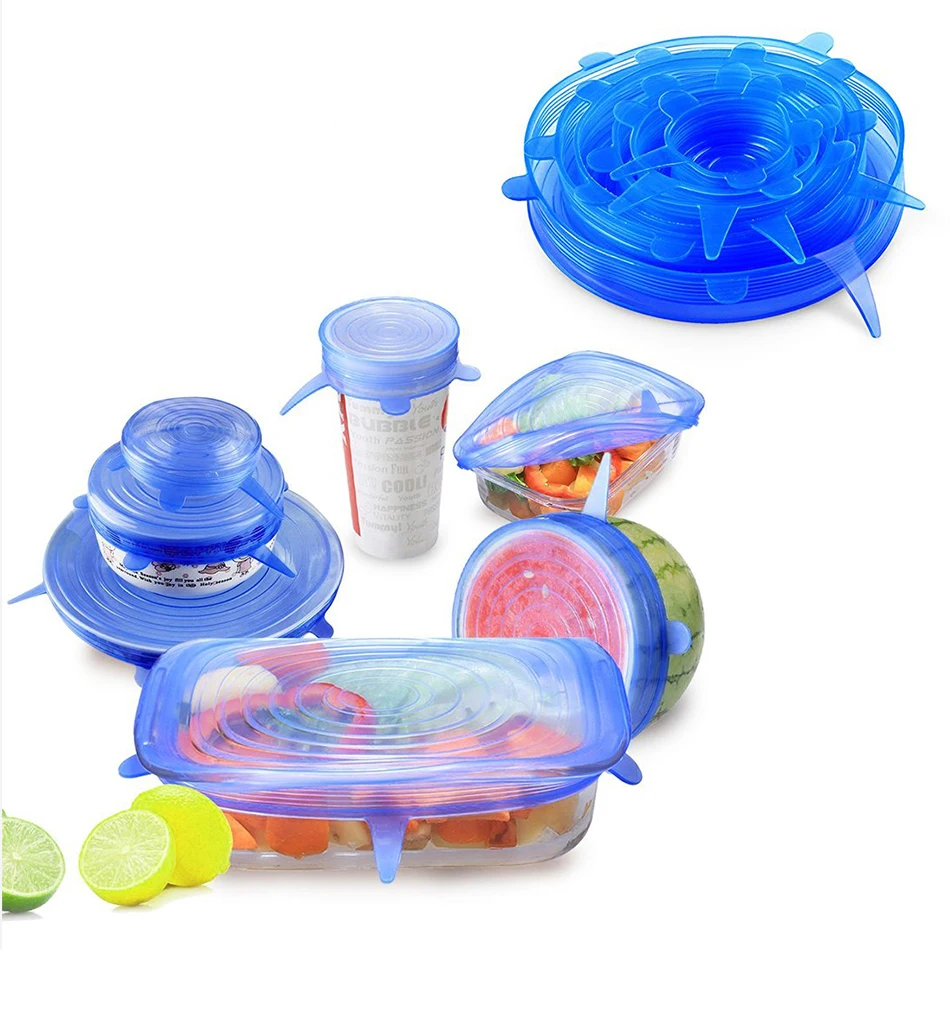 6 шт. силиконовые крышки для кастрюль|Крышки посуды| |