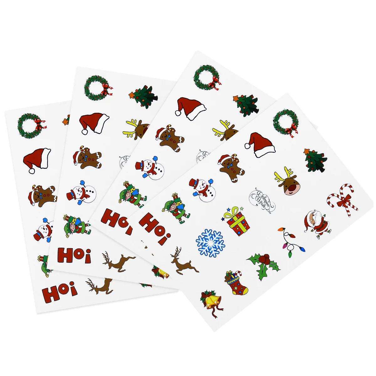 

TINKSKY 72PCS Christmas Holiday Cartoon Temporary Stickers Sheets For Children Kids With 18 Assorted Patterns