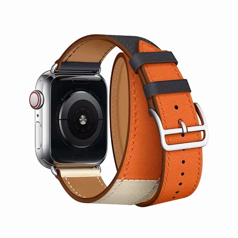 Новый цветной двойной тур ремешок из натуральной кожи для Apple Watch Band 42 мм 38 40 44