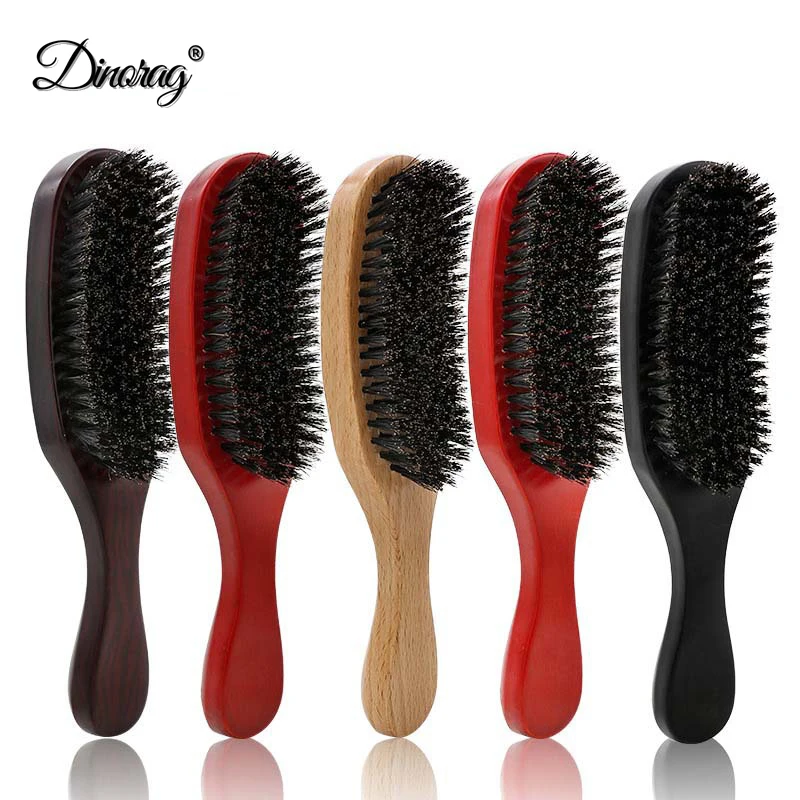 

Natural Boar Bristle Men's Beard Brush Wooden Wave Anti-Static Mustache Shaving Comb For MaleStyling Face Massage Salon Tools