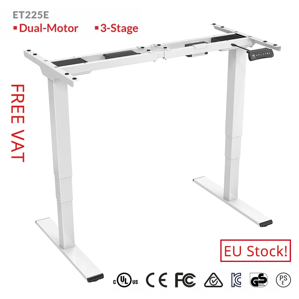 

ACGAM ET225E Electric Dual-motor Three-stage Legs Standing Desk Frame Workstation, Height Adjustable Desk Base Gaming Desk