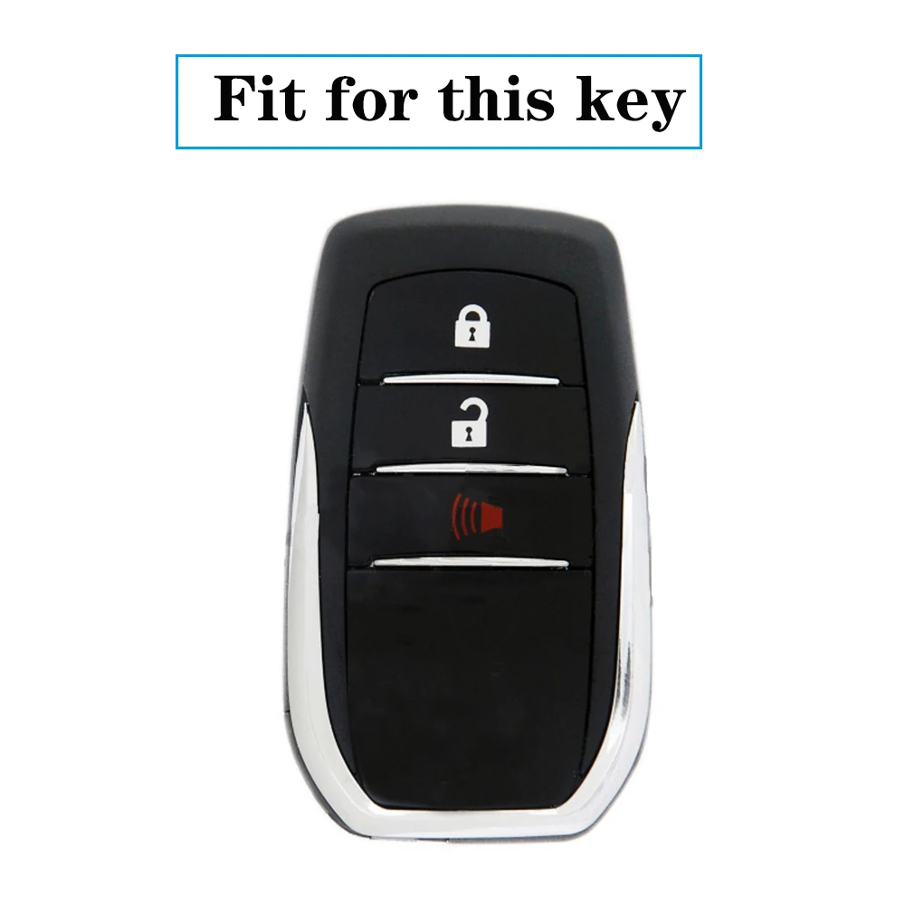 Чехол для ключа из натуральной кожи TOYOTA HILUX REVO Сменный с 3 кнопками стайлинга