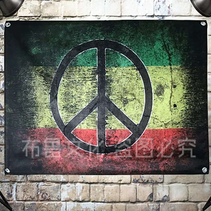

Rock Metal Music Stickers Hip Hop Reggae Posters Polyester Banner Wall Chart Wall Art 4 grommets Custom Flag Bar Cafe Home Decor