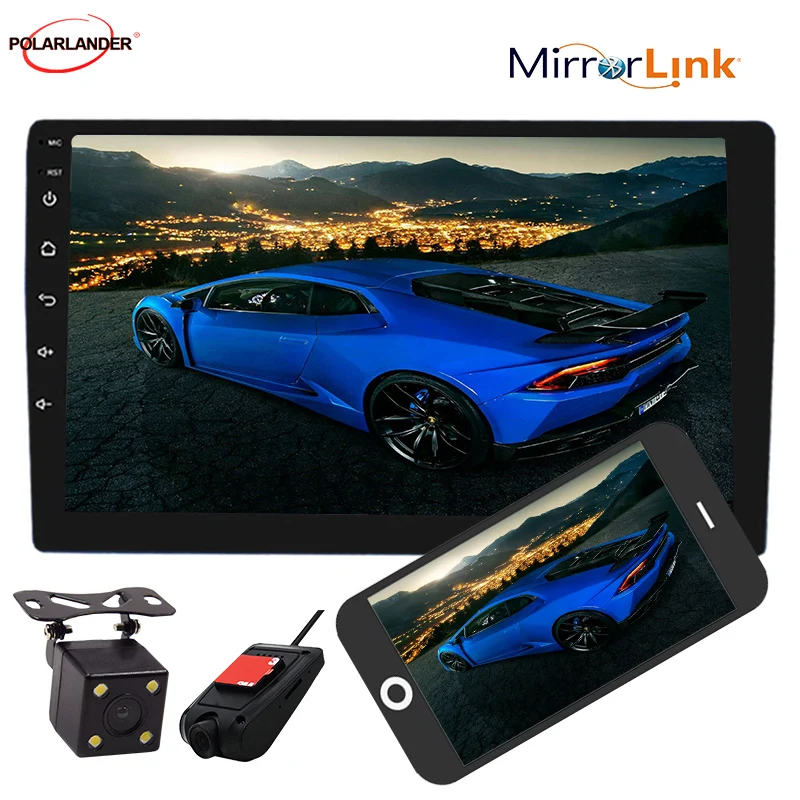 with camera and DVR 2 Din 9 ''FM четырехъядерный автомобильный радиоприемник Android 8,1 усилитель навигация Bluetooth gps навигация Зеркало Ссылка для Iphone Android авто - Цвет: with camera and DVR