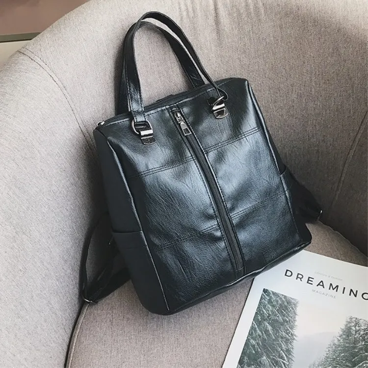 

3-in-1 Women Leather Backpacks Vintage Female Shoulder Bag Sac a Dos Travel Ladies Bagpack Mochilas School Bags For Girls Preppy