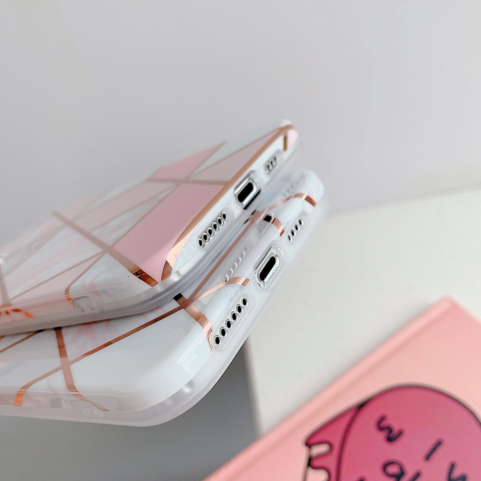 

Electroplated Geometric Marble Phone Case For iPhone 12 11 Pro Max XR XS Max 7 8 Plus X SE 2020 Luxury Soft IMD Back Cover Coque