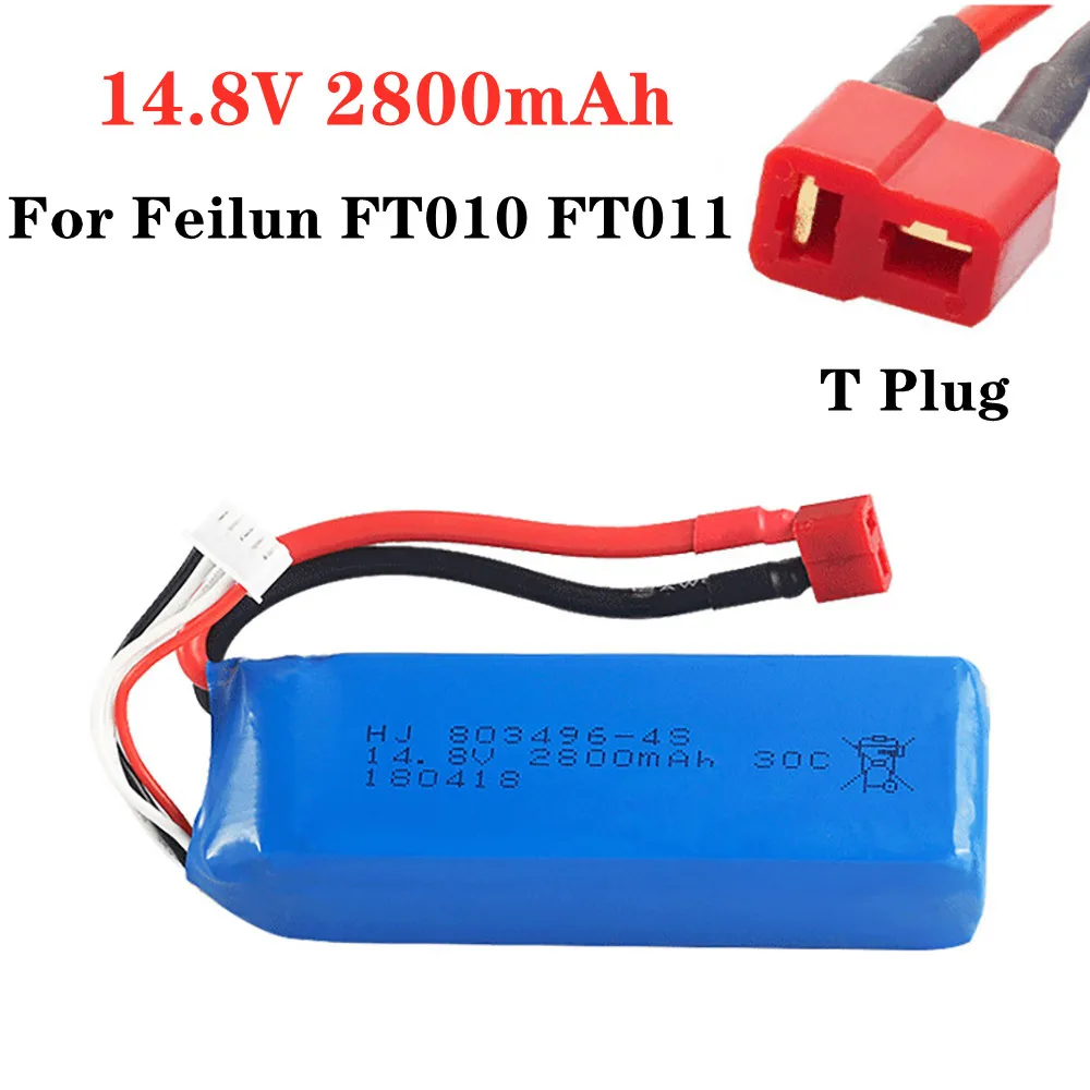 

High Power lipo battery 14.8V 2800mAh 4S Battery for Feilun FT010 FT011 T Plug 30c for RC boat RC Helicopter Quadcopter Parts