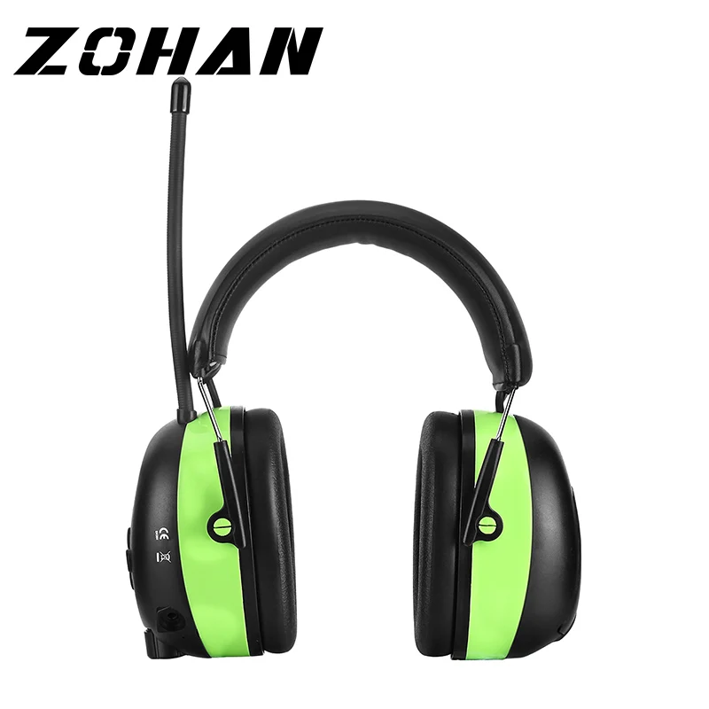 ZOHAN литиевая батарея Bluetooth и радио AM/FM Безопасная электронная съемка ушные наушники NRR 25 дБ Защита слуха ушные защитники Тактический протектор для кошения
