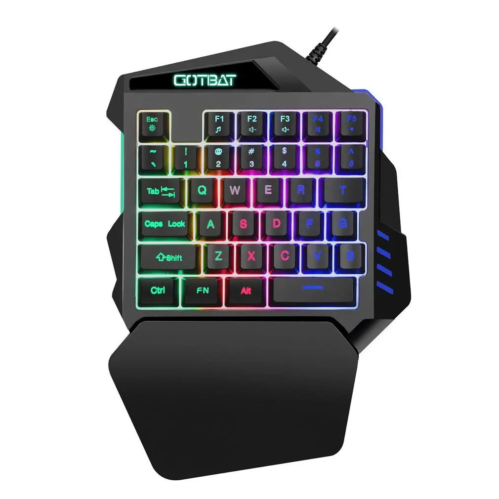 

One-Handed Mechanical Gaming Keyboard Cool RGB Backlit Portable Mini Keypad Ergonomic Game Controller for PC Xbox Gamer