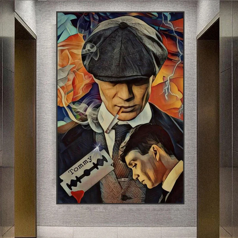 

Portrait of Tommy Shelby Wall Art Posters And Prints Peaky Blinders Abstract Art Paintings Print on Canvas Art Pictures Cuadros