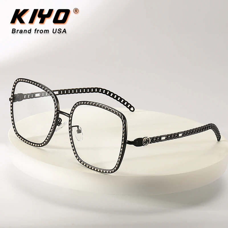 

KIYO Brand 2021 New Women Men Classic Optical Frame Metal Eyeglasses Frames Square Spectacles Glasses High Quality Eyewear 2951