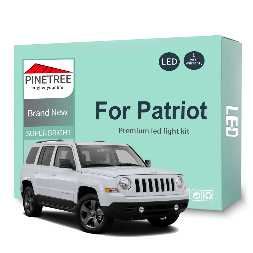 

8Pcs Led Interior Light Kit For Jeep Patriot 2007 2008 2009 2010 2011 2012 2013 2014 2015 2016 Led Bulbs Canbus No Error