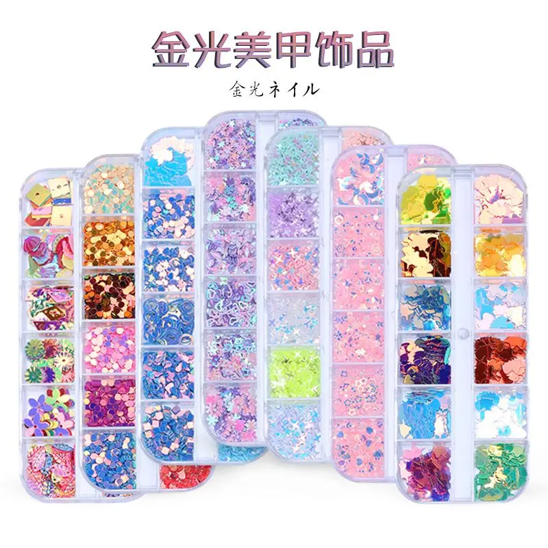 

Nail Sequin Bow Shaped Drill Mixed with Magic Pearl Peach Heart Sequin Gold Bright Color DIY Thin Sequin Art Decoration Nails